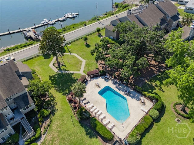 3005 River Dr Unit 209B, Savannah, GA 31404 - aerial view of a nearby body of water and a pool area