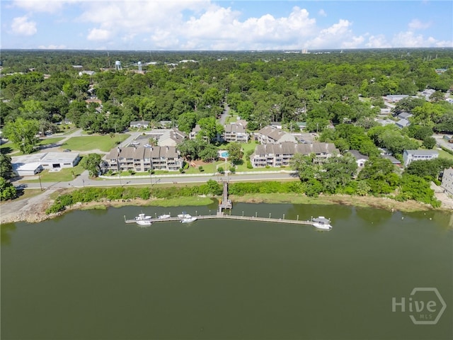 3005 River Dr Unit 209B, Savannah, GA 31404 - aerial view of property and surrounding area with a nearby body of water and a heavily wooded area