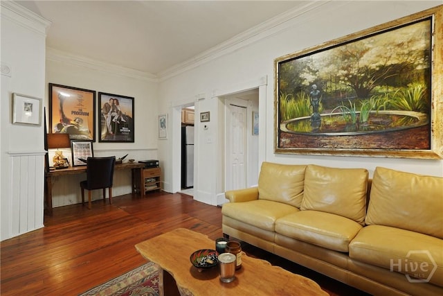 542 E Gaston St Unit A, Savannah, GA 31401 - living area with wood-type flooring and ornamental molding
