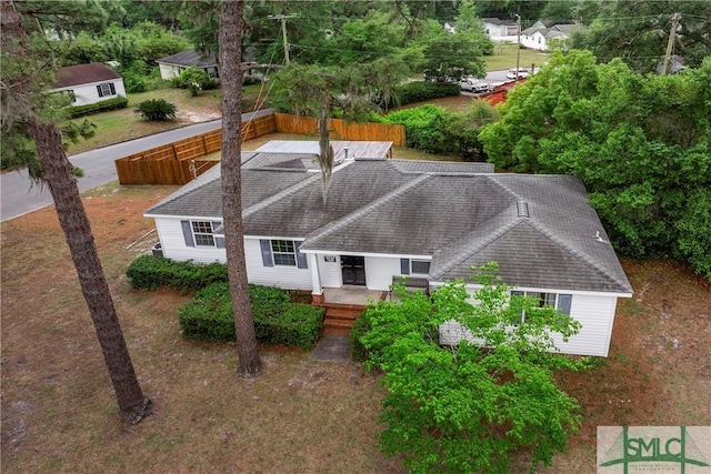 view of subject property