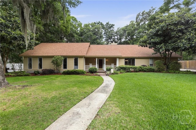 6 Ramsgate Rd, Savannah, GA 31419 - single story home featuring a porch and a chimney