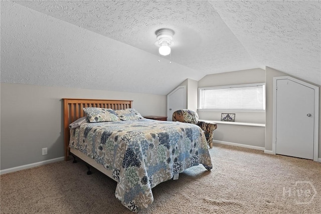6 Ramsgate Rd, Savannah, GA 31419 - carpeted bedroom featuring a textured ceiling, lofted ceiling, and baseboards