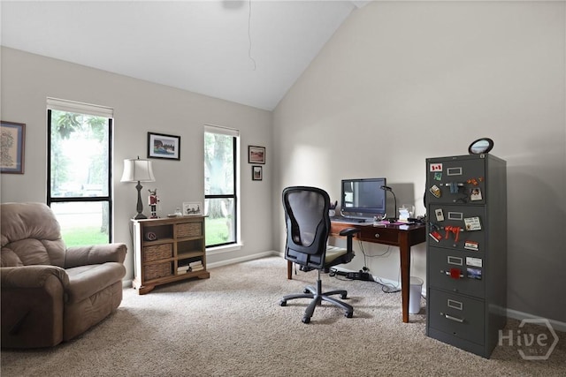 6 Ramsgate Rd, Savannah, GA 31419 - carpeted office featuring baseboards and high vaulted ceiling