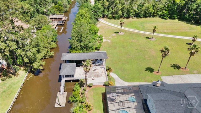 drone / aerial view of a nearby body of water