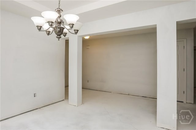 5 Hamilton Grove Dr, Pooler, GA 31322 - unfurnished dining area featuring a chandelier and unfinished concrete floors