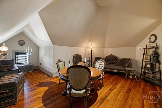 102 E 38th St, Savannah, GA 31401 - office area featuring vaulted ceiling and wood-type flooring