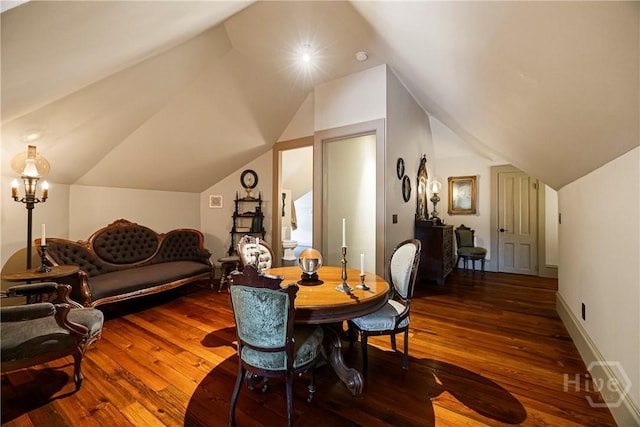 102 E 38th St, Savannah, GA 31401 - dining area with hardwood / wood-style floors and lofted ceiling