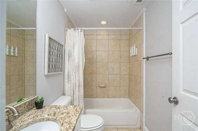 18 Silver Ave Unit 1, Tybee Island, GA 31328 - bathroom with vanity, shower / bath combo, tile patterned floors, and recessed lighting