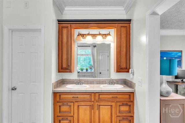 473 Kolic Helmey Rd, Guyton, GA 31312 - bathroom featuring crown molding and double vanity