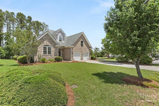 2 Misty Marsh Ct, Savannah, GA 31419 - traditional-style house featuring brick siding, concrete driveway, a front lawn, and an attached garage