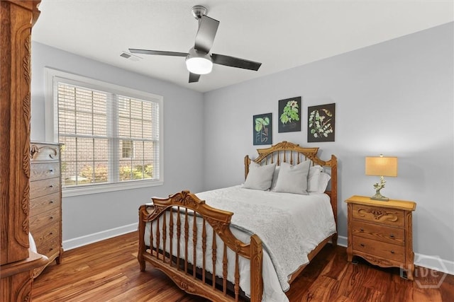 2 Misty Marsh Ct, Savannah, GA 31419 - bedroom featuring baseboards, wood finished floors, and ceiling fan