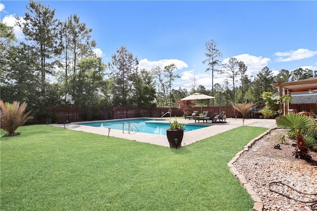 view of pool featuring a patio area