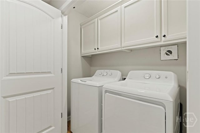 306 Madison Oaks Dr, Rincon, GA 31326 - clothes washing area featuring cabinet space and separate washer and dryer