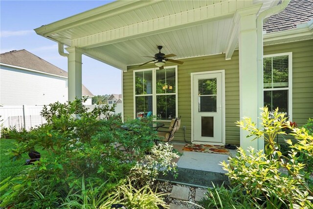 119 Greystone Dr, Guyton, GA 31312 - doorway to property featuring ceiling fan