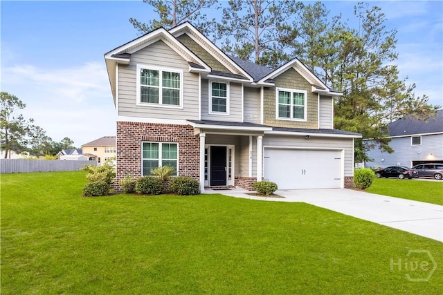 216 Cypress Lakes Dr, Bloomingdale, GA 31302 - craftsman inspired home with brick siding, driveway, and a garage