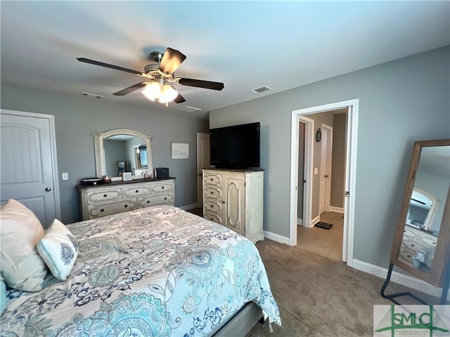 98 Vickers Rd SE, Ludowici, GA 31316 - carpeted bedroom featuring baseboards and a ceiling fan