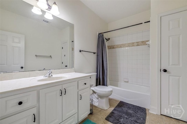 2 N Camellia Ct, Guyton, GA 31312 - bathroom featuring vanity, toilet, tile patterned flooring, and shower / tub combo with curtain