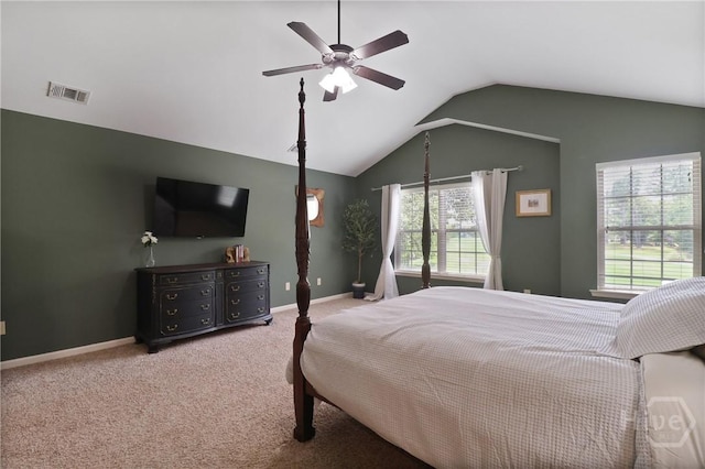 447 Walthour Dr, Rincon, GA 31326 - bedroom featuring lofted ceiling, carpet, baseboards, and a ceiling fan