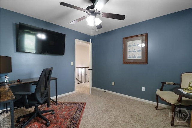 447 Walthour Dr, Rincon, GA 31326 - carpeted office featuring ceiling fan and baseboards