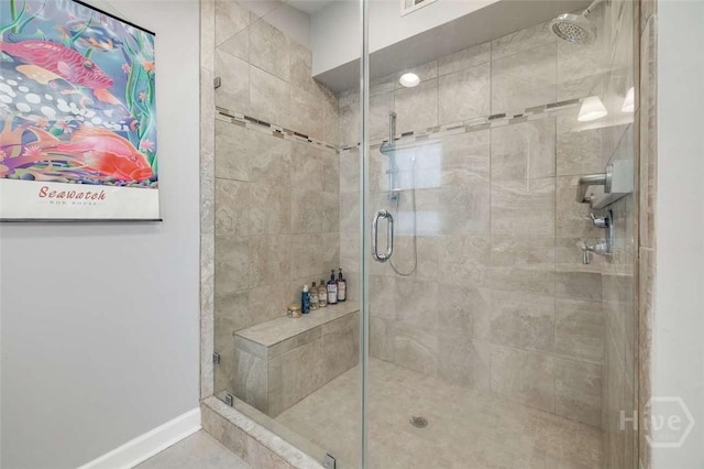 3600 Abercorn St, Savannah, GA 31405 - full bathroom with a stall shower and baseboards