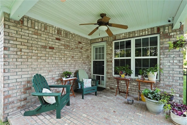 view of patio / terrace featuring a ceiling fan