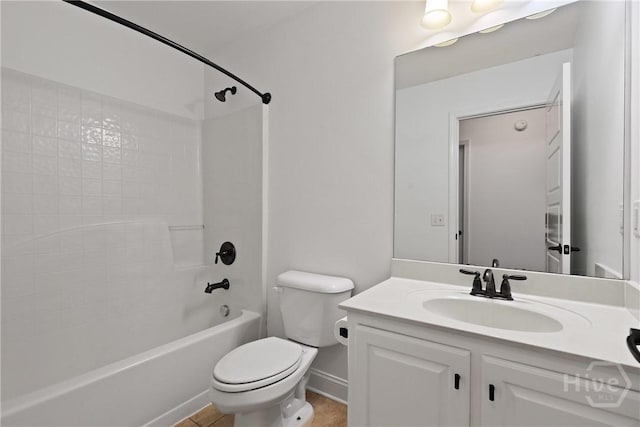 90 Golden Rod Loop, Richmond Hill, GA 31324 - bathroom featuring toilet, vanity, tub / shower combination, and baseboards