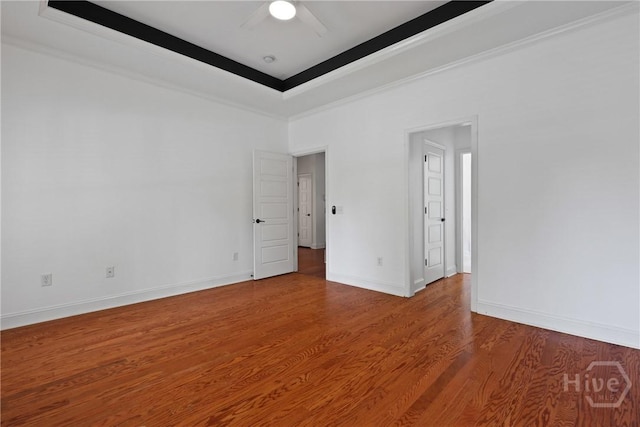 90 Golden Rod Loop, Richmond Hill, GA 31324 - unfurnished room with ceiling fan, ornamental molding, wood finished floors, and baseboards