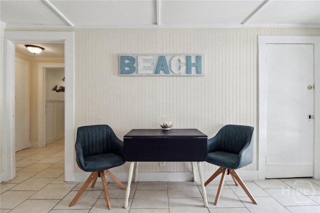 1212 2nd Ave, Tybee Island, GA 31328 - office area with light tile patterned floors and ornamental molding