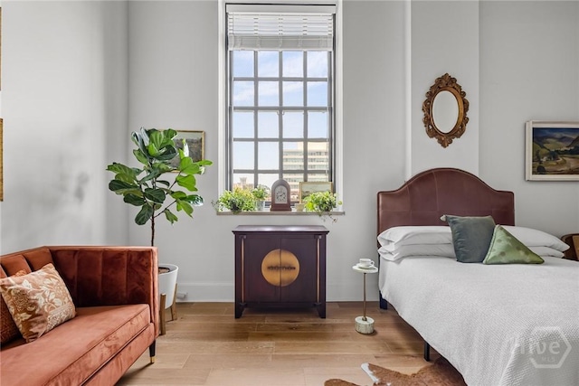 321 Abercorn St Unit 404, Savannah, GA 31401 - bedroom featuring light wood-type flooring, multiple windows, and baseboards