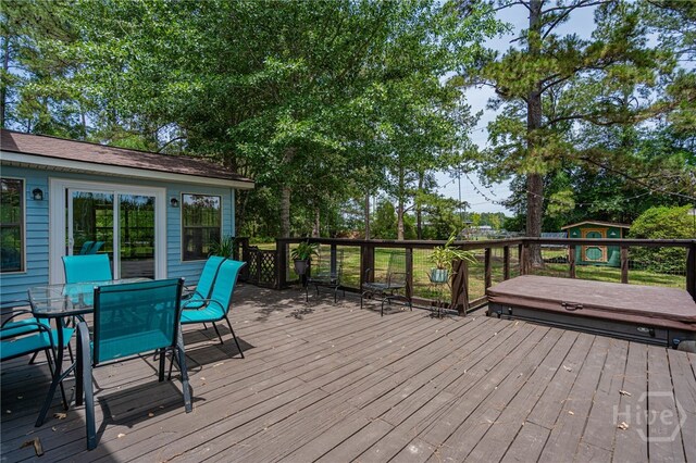 116 Deerfield Dr, Springfield, GA 31329 - deck with outdoor dining space