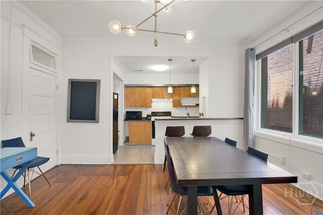 117 Lincoln St Unit 4A, Savannah, GA 31401 - dining room featuring hardwood / wood-style flooring, crown molding, and baseboards