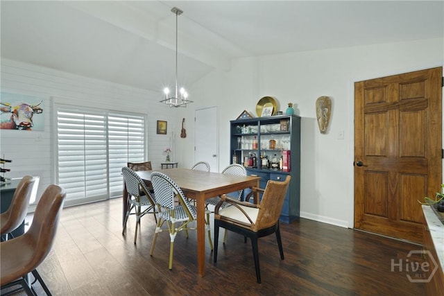 622 Northbrook Rd, Savannah, GA 31419 - dining room with dark wood-style floors, a chandelier, and baseboards