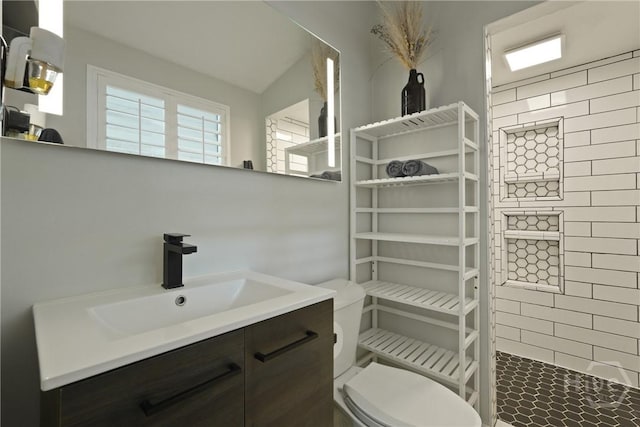 622 Northbrook Rd, Savannah, GA 31419 - bathroom featuring a walk in shower, toilet, and vanity