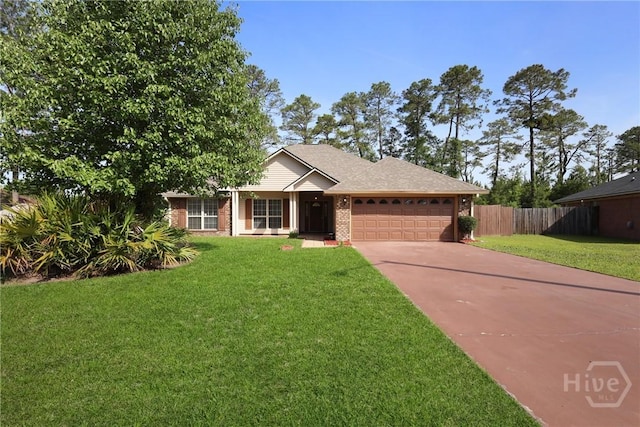 1919 Bluestone Loop, Hinesville, GA 31313 - ranch-style home with an attached garage, concrete driveway, brick siding, and a shingled roof