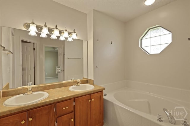 1919 Bluestone Loop, Hinesville, GA 31313 - bathroom featuring a garden tub and double vanity