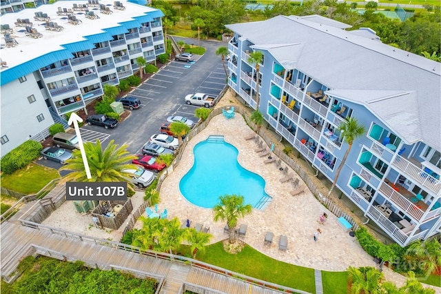 1217 Bay St Unit 107B, Tybee Island, GA 31328 - aerial view of a pool area