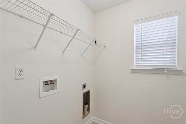 133 Spring Lakes Dr, Savannah, GA 31407 - laundry room featuring electric dryer hookup, washer hookup, and baseboards