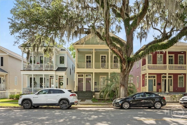 1722/1724 Barnard St, Savannah, GA 31401 - view of front of house featuring a balcony and covered porch
