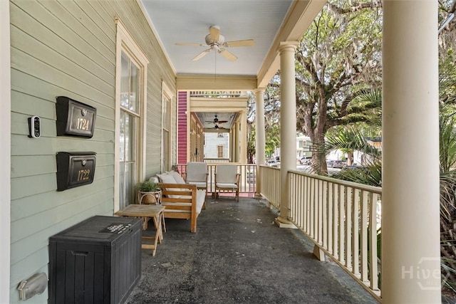 1722/1724 Barnard St, Savannah, GA 31401 - porch with a ceiling fan