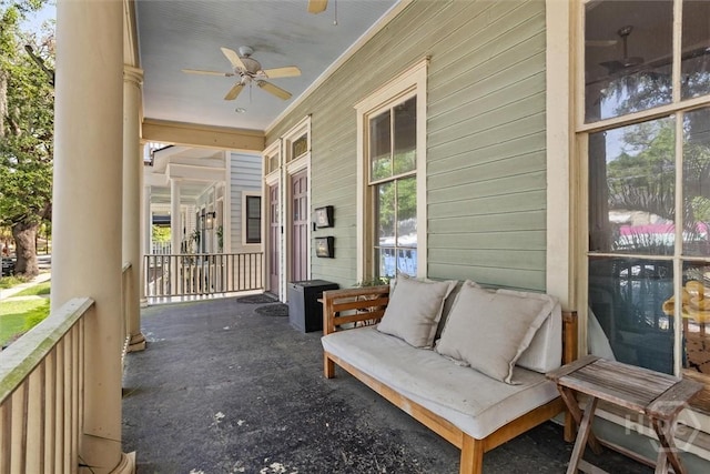 1722/1724 Barnard St, Savannah, GA 31401 - porch with a ceiling fan
