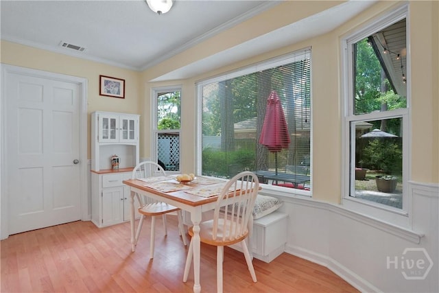 1 Black Forest Dr, Savannah, GA 31410 - dining space with light wood-style floors and crown molding