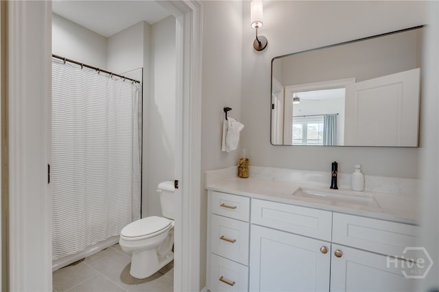 124 Kent Trl, Pooler, GA 31322 - bathroom with tile patterned flooring, toilet, vanity, and a shower with shower curtain