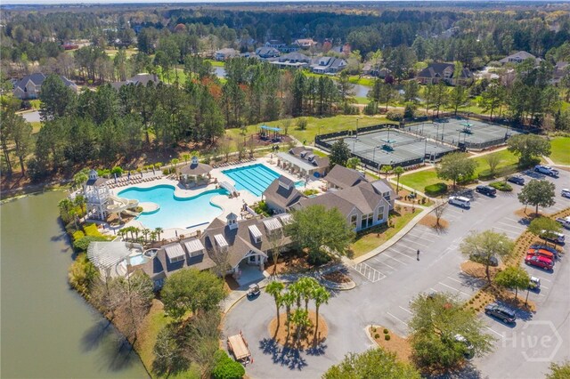 124 Kent Trl, Pooler, GA 31322 - aerial view of a pool