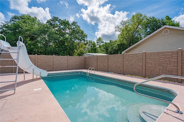 145 New Stillwell Rd, Springfield, GA 31329 - view of pool featuring a water slide and a fenced backyard