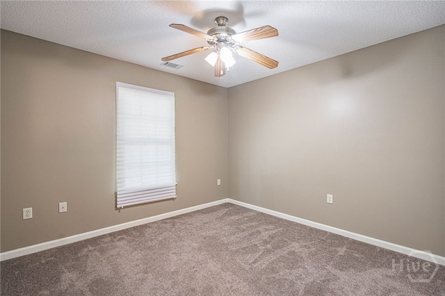 145 New Stillwell Rd, Springfield, GA 31329 - carpeted empty room with ceiling fan, baseboards, and a textured ceiling