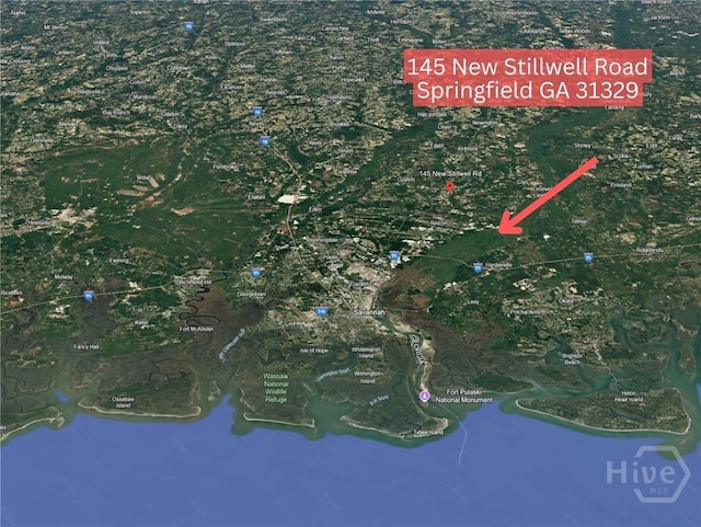 145 New Stillwell Rd, Springfield, GA 31329 - aerial map of property and surrounding area