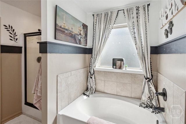 110 Vintage Dr, Guyton, GA 31312 - bathroom featuring plenty of natural light, a bath, and walk in shower