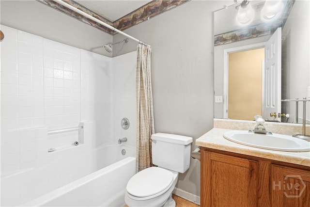 115 Ashley Dr, Guyton, GA 31312 - full bathroom with shower / bath combo with shower curtain, toilet, and vanity