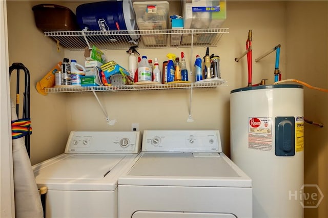 120 Brady St, Savannah, GA 31401 - laundry area with electric water heater and washer and dryer