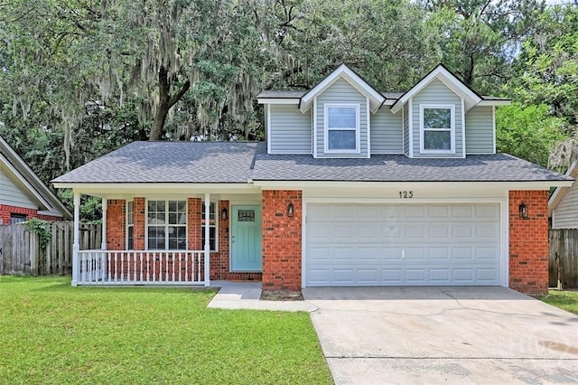 125 Penn Sta, Savannah, GA 31410 - view of front facade with brick siding, concrete driveway, a porch, and roof with shingles